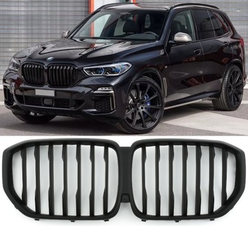 Решітка радіатора решітка решітки радіатора bmw x5 g05 m performance чорний матовий 2018-2022 фото №1