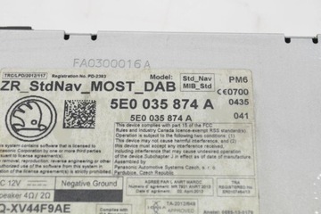 Радио bez навигации skoda octavia iii 5e3 5e0035874a 2014 фото №1