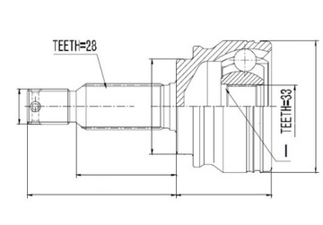 Шарнир наружный. dodge caliber 1.8,2.0 06-12,jeep patriot 07-10,compass 2.0 07 фото №1