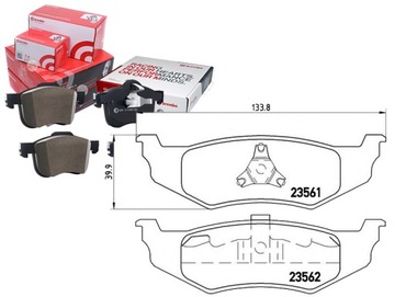Brembo тормозные колодки тормозные chrysler stratus 95-01 зад фото №1