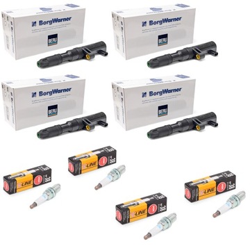 4 новое катушка зажигания beru zs552 + свечи clio laguna megane logan scenic фото №1