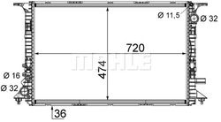 Радіатор води mahle cr 1201 000s фото №1