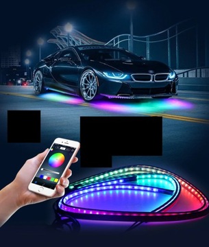 Освітлення шасі pod автомобіль led rgb neon 2x60 + 2x90 app блютуз фото №1