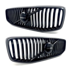 Решітка радіатора решітка volvo xc60 ii рестайлінг 2022+ чорний блиск pod радар bez камери фото №1