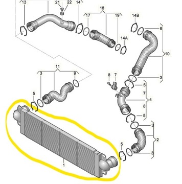Радиаторов интеркулер vw transporter t5 7e0145804b фото №1