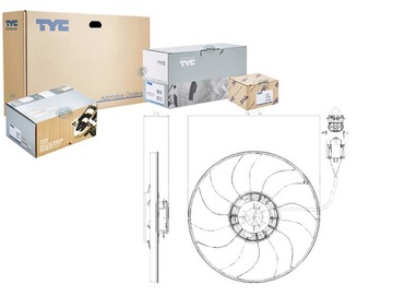 Tyc вентилятор радіатор astra 09- /360w/ фото №1