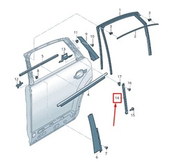 Audi q7 4m rear left door сторона window guide rail 4m0839067 оригинал фото №1