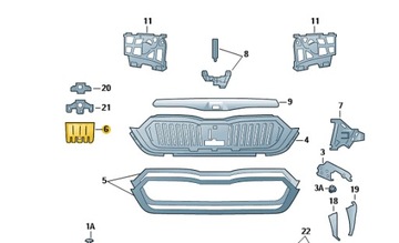 Заглушка заслінка радара решітка skoda octavia 4 5e3853655zd4 фото №1