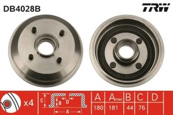 Барабан гальмівний trw db4028b фото №1