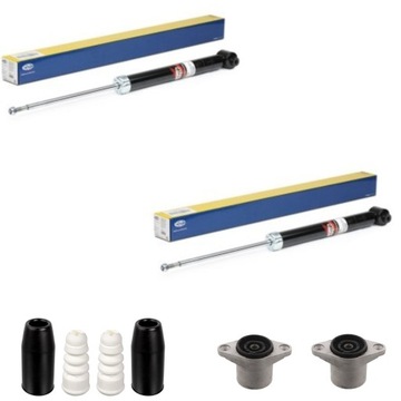 Амортизатори зад + подушки відбійники захисні накладки audi a6 c5 vw passat b5 фото №1