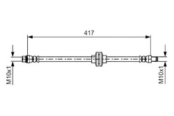 Bosch шланг гальмівний гнучкий перед l/p dł. фото №1