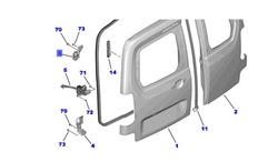 Su001-a9099 верхній петля лівих задніх двері proace rifter combo berlingo фото №1