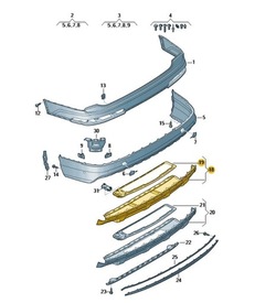 Спойлер нижній заднього бампера audi q7 sq7 aso фото №1