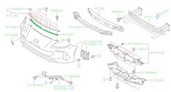 Планка металева бампера subaru brz 2.4 usa 2022- фото №1