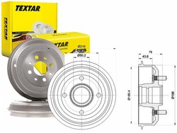 Барабаны тормозные ford зад escort fiesta 95- 180m te фото №1