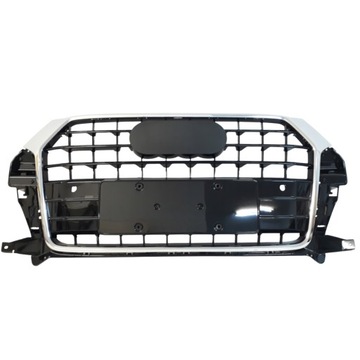 Audi q3 2015- решітка передня середня решітка радіатора блиск з рамка хром s-line фото №1