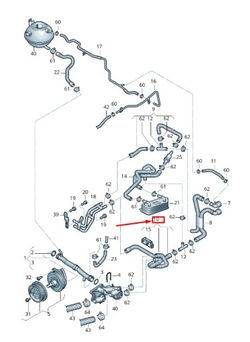Vw beetle 5c двигун охолоджуюча рідина шланг 1k0121157ed оригінал фото №1