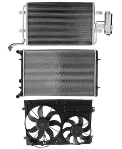 Комплект радиатор audi 8l vw golf iv seat leon i skoda octavia i фото №1