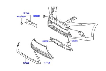 52127-76040 правая заглушка фаркоп w переднее бампер lexus ct200h 2013-2020 фото №1