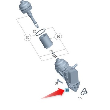 Основа фільтра масла mercedes a, b, cla, gla a2701800500 фото №1