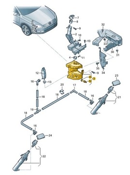 Бак рідини склоомивача vw passat b7 dół aso фото №1