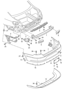 Vw passat cc болты набор монтажный бампера зад 3c8898623a фото №1