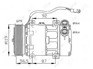 Компресор компресор кондиціонера 32278 nrf citroen фото №1