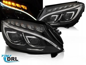 Лампы do mercedes w205 c-klasa 2014 do 2018 drl led чёрный фото №1