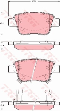 Гальмівні колодки гальмо. toyota avensis 03-09 зад gdb3337 фото №1