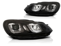 Лампи фари vw golf vi 6 08-12 чорний led drl фото №1