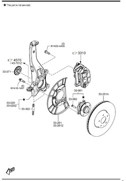Поворотный кулак перед mazda cx-60 kh 2022- новый оригинал фото №1