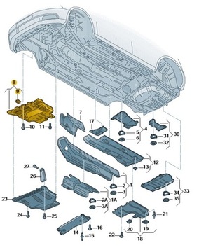 Захист нижня двигуна підлоги vw tiguan 5qf825236a фото №1