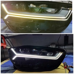 Оптоволокно правые лампы audi a6 c7 рестайлинг matrix полный led дневные drl фото №1