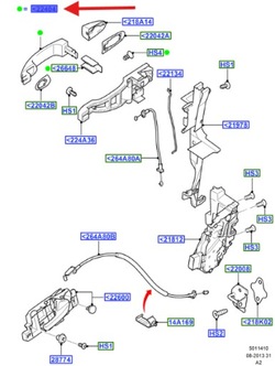 Ручка зовнішня двері зад mondeo smax galaxy 1776958 _ 6m21-226a40-baxwaa фото №1