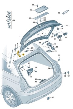 Петля кришки задньої лівий audi a1 aso оригінал рестайлінг фото №1