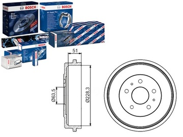 Bosch комплект bębnów тормозных 1327834 1743443 3 фото №1
