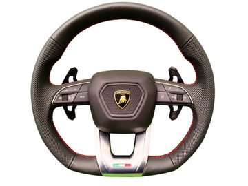 Lamborghini urus руль лепестки perforacja красная nić фото №1