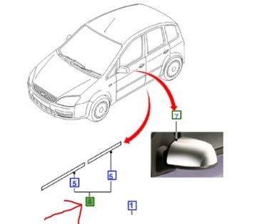 Планка дверь samoprzylepna ford focus c-max 2003- фото №1