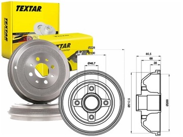 Textar барабани гальмівні opel зад corsa c 00- bez ab фото №1