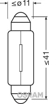 10x лампочка світло багажника 12v 5w 6413 osram фото №1
