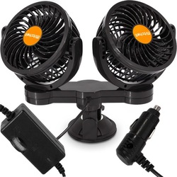Великий вентилятор вентилятор автомобільний поворотний 24v подвійний потужний присоска фото №1