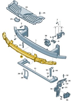 Абсорбер піна передньої бампера audi a8 d5 aso оригінал новий фото №1