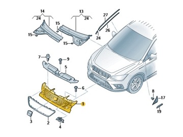 Решітка решітка решітка перед seat arona 6f9853654c фото №1