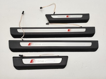 Audi q7 4m s-line планки накладки порогові led комплект фото №1