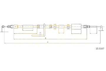 Трос гальма ручного трос lr001031 lr007496 k17 фото №1