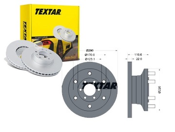 Textar диски тормозные 2szt iveco перед 35c s 04- фото №1