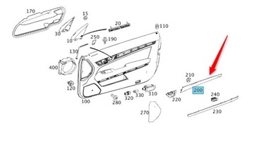 Планка двері декоративна mercedes a2077202222 фото №1