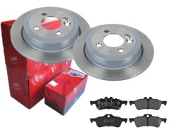 Диски гальмівні колодки trw зад mini r50 r52 r53 259mm фото №1