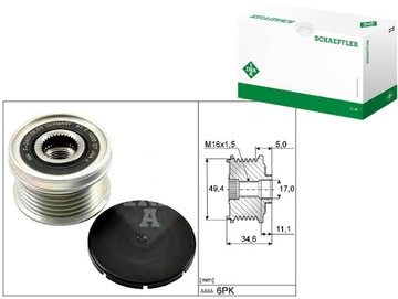 Ina535 0155 10 колесо пасове генератора vw tfsi фото №1