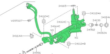 Рулевая рейка трансмиссия рулевая subaru forester 34110sg080 фото №1